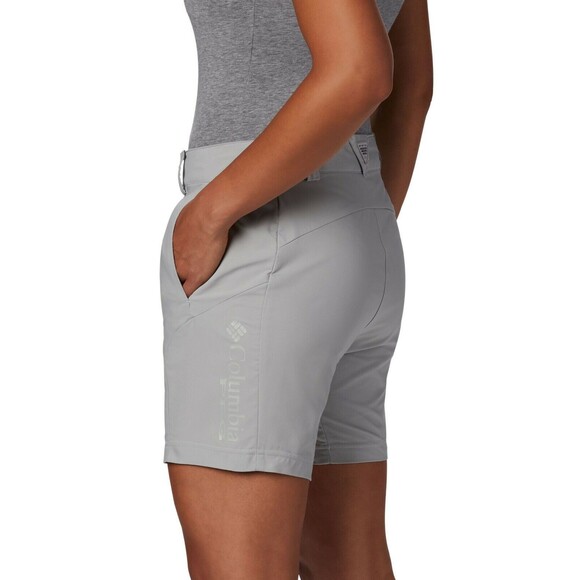 Womens 8 New NWT Columbia PFG Buoy Shorts Pockets Silver Cool Gray UPF Logo
